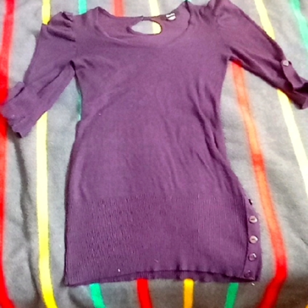 Majora Purple Knit Sweater with Button Details Size Small